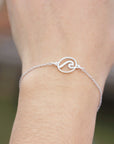 925 Sterling Silver Wave bracelet, Ocean wave bracelet,silver Endless Wave bracelet, Minimalist jewelry, Layering bracelet, Surfer Jewelry