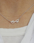 silver infinite Necklace,Personalized Infinity Necklace,custom zodiac necklace,letter necklace,dainty Infinity Necklace,bridesmaid gift