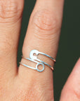 Safety Pin ring,sterling silver Pin ring,pin Warp Ring,Stick, Open, Closed,unisex, symbolic ring,minimal ring,rings,Dainty jewelry