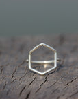 sterling silver geometric ring,jewelry,silver Hexagon ring,silver ring,honeycomb ring,Modern nature jewelry,gift for her