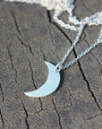 925 Sterling Silver Moon Necklace,silver Crescent Moon necklace,Dainty Moon Necklace,Choker Moon Necklace,Simple Moon Necklace,