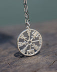 925 sterling silver Vegvisir necklace,Viking rune necklace,silver rune necklace,Valknut Norse Viking Symbol inspired jewelry
