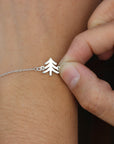 925 sterling silver pine tree bracelet,sterling silver bracelet,Evergreen Tree bracelet,trees, modern, natrual jewelry,my love bracelet