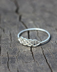 silver Double Infinity Ring,Double Infinity Symbol With Hearts ring,silver infinite ring,ring,jewelry,love ring,heart jewelry,love gift ring