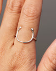 sterling silver horseshoe ring,Good Luck Ring,Lucky Horseshoe JEWELRY,Horseshoe  SILVER,Women JEWELRY gift idea for her