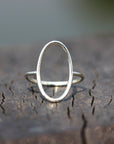 sterling silver geometric ring,jewelry,silver oval ring,oval circle ring,Open Oval Ring,long oval jewelry,simple ring,dainty jewelry