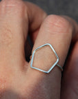 sterling silver geometric ring,jewelry,Pentagon Ring,Geometric minimalist ring,unisex ring,rings,minimalist jewelry