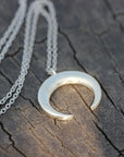 925 Sterling Silver Moon necklace,Horn Necklace,Crescent Moon Necklace,Half Moon Necklace,handmade Necklace