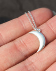 925 Sterling silver Crescent Moon necklace,Dainty Moon Necklace,Choker Moon Necklace,Half Moon Necklace,Delicate Moon jewelry