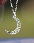 925 Sterling silver Crescent Moon necklace,Dainty Moon Necklace,silver star Necklace,star jewelry,Half Moon Necklace,Delicate Moon jewelry