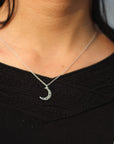 925 Sterling silver Crescent Moon necklace,Dainty Moon Necklace,silver star Necklace,star jewelry,Half Moon Necklace,Delicate Moon jewelry
