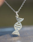 sterling Silver DNA necklace,Double Helix Necklace,Biology Necklace,silver Science Jewellery,dainty jewelry,teacher gift