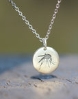 sterling silver mosquito necklace,silver skeeter necklace,silver insect jewelry,vampire jewelry,unique jewelry,handmade jewelry