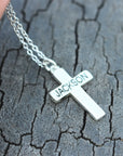 925 sterling silver Engraved cross necklace,God jewelry,Personalized name necklace,Custom Name Necklace,Personalized Word jewelry