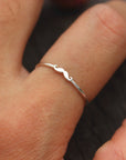 tiny mustache ring,sterling silver midi ring,silver Stackable Ring,mini jewelry,Handmade Minimalist jewelry,1mm
