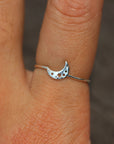 sterling silver moon phase ring,Crescent Moon ring,Dainty Moon ring,elegant star ring,celestial jewelry,gift for her