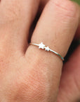 Tiny star ring,sterling silver stars jewelry,simple minimal ring,double stars ring,twinkle stars, dainty ring,Minimalist jewelry,midi ring
