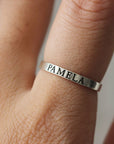 Custom Children name Ring,silver Engraved Ring,Initials ring,Stacking ring,Rings,Bridesmaids jewelry,Personalized gift for Mom