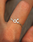 sterling silver Serotonin & Dopamine Molecules ring,chemistry symbol jewelry,minimalistic jewelry,Science Lovers jewelry gift idea