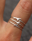 set of 3,fly bird ring,sterling silver Bird Lover Gift,bird jewelry,minimalist ring,silver Dainty ring,Bird Lover Gift,gifts idea