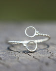 Sterling Silver Handcuff Ring,dainty Handcuffs Connector ring,tiny Hand cuff ring,freedom cuffs jewelry,adjustable ring