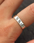 sterling silver Lucky 13 Patch ring,symbol inpsired jewelry