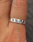 sterling silver Lucky 13 Patch ring,symbol inpsired jewelry