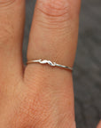 tiny mustache ring,sterling silver midi ring,silver Stackable Ring,mini jewelry,Handmade Minimalist jewelry,1mm
