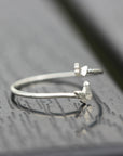 sterling silver tiny Butterfly ring,dainty silver adjustable butterfly ring,animal lover ring,tiny jewelry