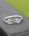 925 sterling silver Infinity ring,cross ring silver,heart love ring,simple meanfully jewelry,Infinity heart ring,modern ring,stack ring
