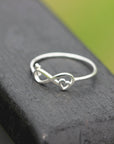 925 sterling silver Infinity ring,cross ring silver,heart love ring,simple meanfully jewelry,Infinity heart ring,modern ring,stack ring
