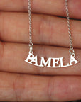 Dainty Custom Name necklace,Custom Word necklace,sterling silver Personalized Name necklace,Stacking Name necklace,Minimal Name Jewelry