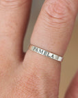 Custom Children name Ring,silver Engraved Ring,Initials ring,Stacking ring,Rings,Bridesmaids jewelry,Personalized gift for Mom