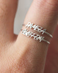 Custom Children kids Ring,Dainty Name Ring,family intial ring Stacks ,rings,Personalized Gifts for Mothers,Sisters,Daughters, Friends