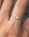 solid 925 silver family birds ring,ring silver,midi dainty bird jewelry,he and her ring,you and me jewelry,Minimalist jewelry