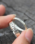 Custom runes ring,solid 925 silver band ring,Personalized runes jewelry,protection rune RING,Fehu rune ring,Odal Rune,Elder Futhark,Viking