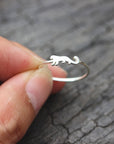 solid 925 silver snow leopard ring,cat Africa ring,silver Leopard ring,animal jewelry
