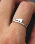 sterling silver Family Deer Ring,Mommy and Me ring,Mother Daughter Jewelry,Minimalist jewelry,Dainty Ring,stackable Ring,Forest Jewelry