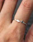 shark ring,dargon ring,Dinosaur ring,solid midi silver whale ring,dainty brave jewelry,adjustable jewelry,inspired fish jewelry,gifts idea