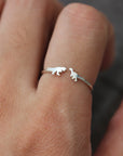 solid 925 silver family Dinosaur ring,you and me,he and her jewelry,mom and dad ring,gift for mothers,animal lover jewelry