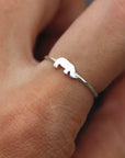 solid 925 silver rhinoceros ring,tiny Rhino ring,midi silver jewelry,Animal lover ring,Rhinoceros jewelry