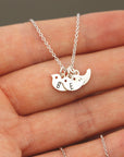 925 Sterling Silver Custom Initial Necklace baby bird necklace,Minimal Lovers Necklace, sister Jewelry, family jewelry