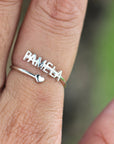 Dainty Custom Name Ring ,silver initial ring,Custom Word Ring ,925 silver Personalized Name ring,Stacking Name Rings