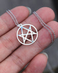 925 silver Hexagram necklace,sterling silver necklace,Satanic symbol necklace,Magen David necklace,Amulet jewelry