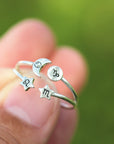925 silver custom Zodiac Constellation Ring,Personalized Zodiac ring,family horoscope rings,sun and moon ring,family jewelry