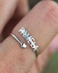 Dainty Custom Name Ring ,silver initial ring,Custom Word Ring ,925 silver Personalized Name ring,Stacking Name Rings