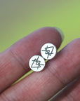 925 sterling silver Love runes stud earrings,silver Rune earrings,Love Rune jewelry,meanfully jewelry,lady jewelry