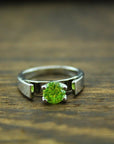 925 Sterling Silver peridot ring idea gift for her